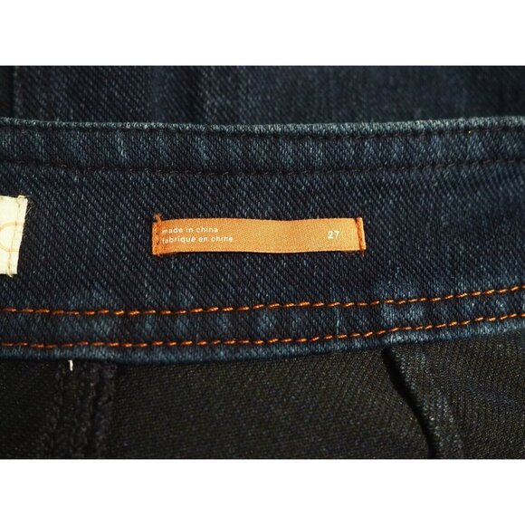 Pilcro Anthropologie Blue Dark Wash Denim Straight Leg High Rise Jeans, Size 27 - Picture 12 of 16